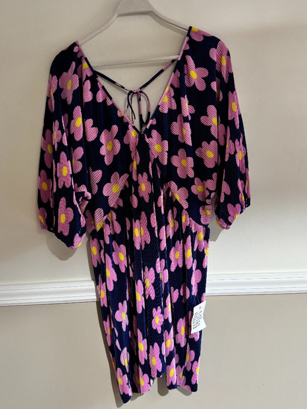 ASOS Plisse Batwing Mini Dress - Picture 2 of 7